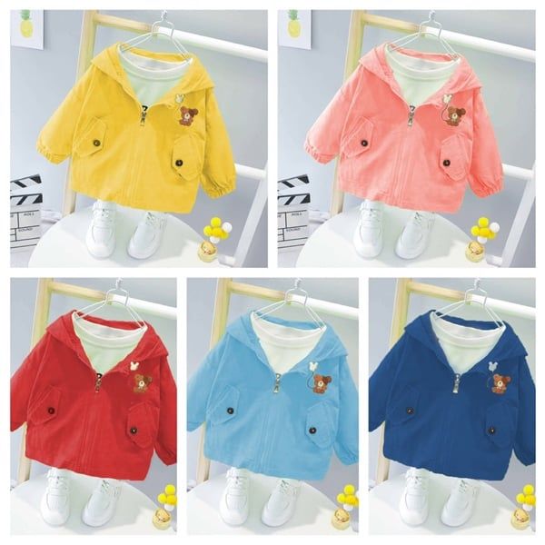 Áo khoác gió lót nỉ gấu Bear Đỏ (Size 5)