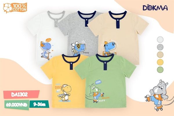 Áo Cộc tay BT DA1302 Dokma Ghi (6-9M)