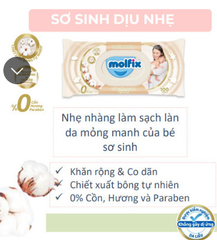 Khăn ướt Molfix nâu (sơ sinh) 100 tờ