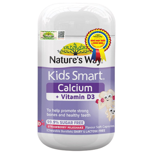 Nature’s Way Kids Smart Calcium + Vitamin D3 - - HỖ TRỢ PHÁT TRIỂN CHIỀU CAO