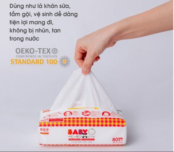 Khăn khô Cotton kháng khuẩn Suzuran Japan