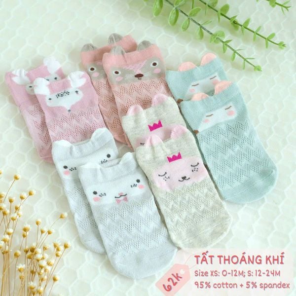 Set 5 đôi tất lưới Goodmama cho bé, chất kháng khuẩn