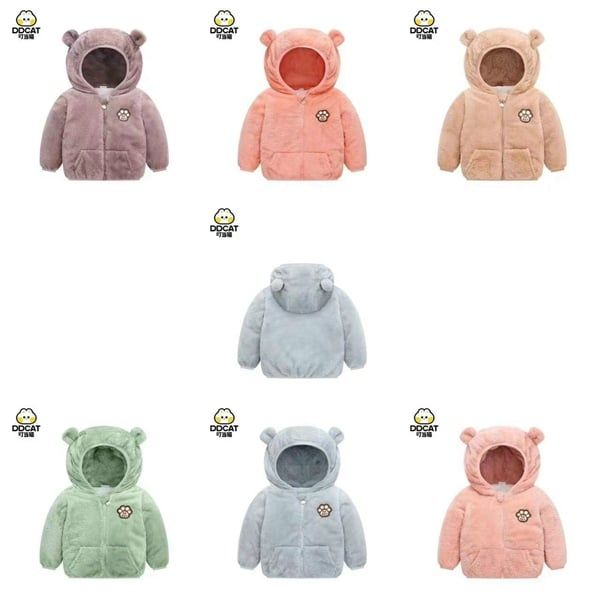 Áo khoác lông cừu DDcat Xanh (Size 80)