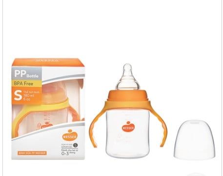 Bình sữa PP Wesser 180ml (cổ rộng)