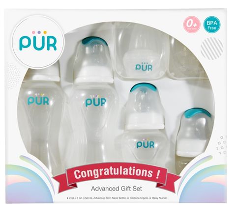 Bộ Bình sữa - Núm ty- Dụng cụ uống thuốc Pur Advanced Feeder cổ thường