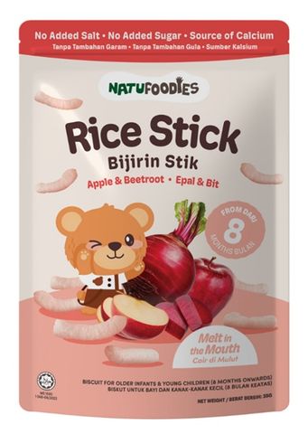 Bánh gạo Natufoodies - Vị Táo, củ dền 35g 8M+