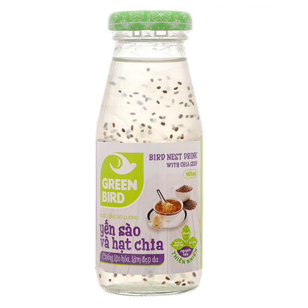 Nước yến sào Green Bird hạt chia chai 185ml