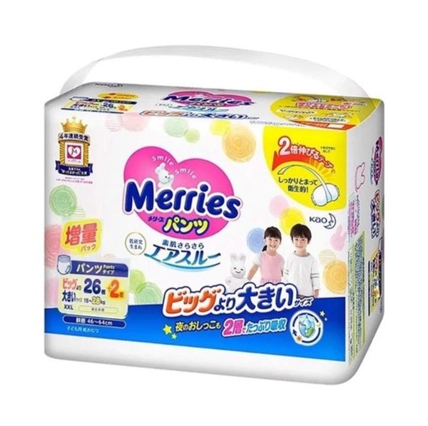 Bỉm Meries nội địa quần XXL 26+2 (15-28kg)