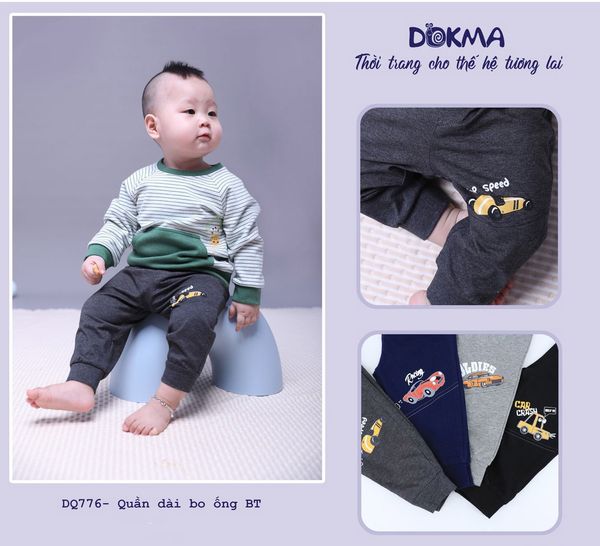 Quần dài bo ống bé trai Dokma DQ776