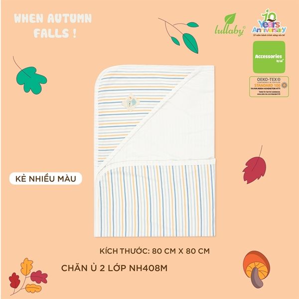 Chăn ủ 2 lớp lullaby NH408M kẻ nhiều màu