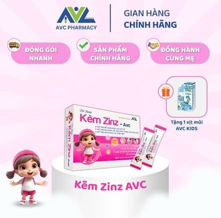 Siro bổ sung Kẽm Zinz-AVC (24 gói/10ml) (1Y+