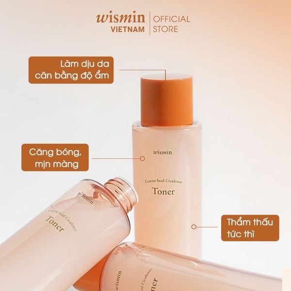 Nước hoa hồng Toner thuần chay Wismin (Hàn Quốc)