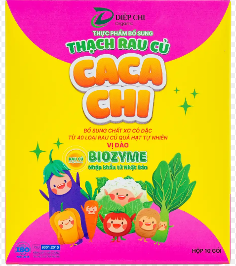 Thạch rau củ Cacachi vị Đào (Hộp 10 gói x 10g)