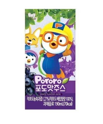 Nước ép trái cây Pororo Segom - Vị Nho - 190Ml