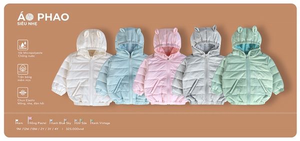 Đ.QATT Áo phao siêu nhẹ Hrnee ghi sữa