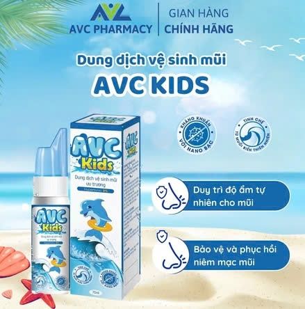 Dung dịch vệ sinh mũi ưu trương cho bé AVC Kids (3M+)
