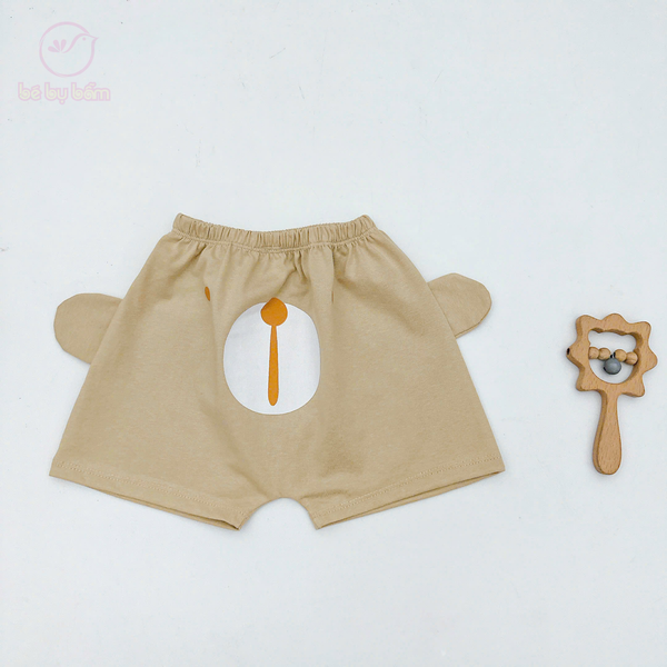 Quần đùi cho bé hình mông thú, chất cotton thoáng mát