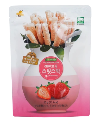 Bánh gạo dạng que Farm vị dâu 6m+ 20g