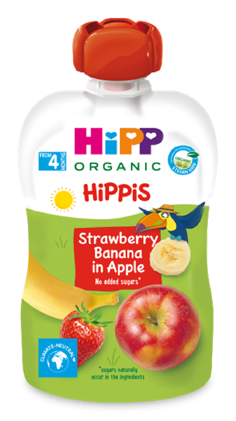 Hoa quả nghiền Hipp Organic vị dâu chuối táo 100g