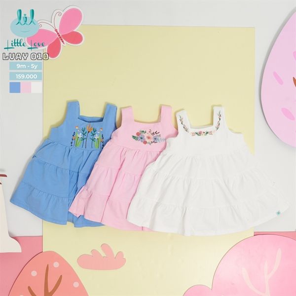 Váy sát nách 3 tầng LV0101 LIL Trắng 5Y