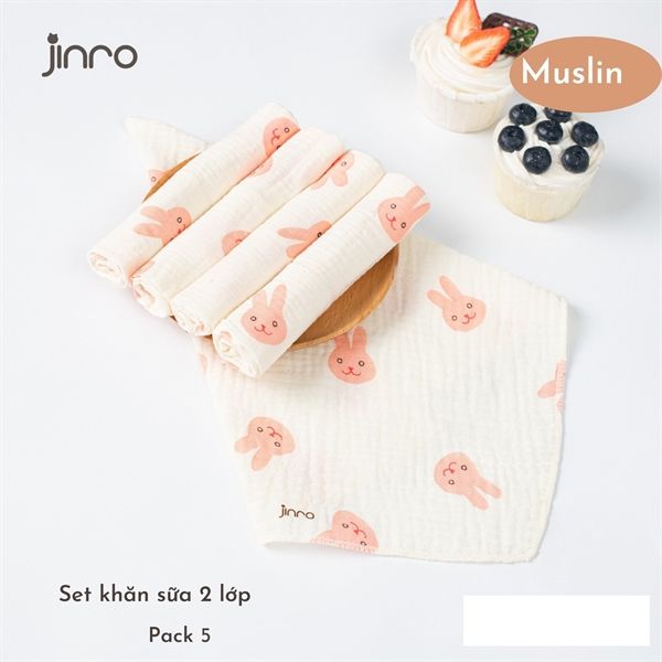 Set khăn sữa 2 lớp Muslin Jinro