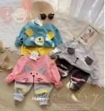 Bộ nỉ da cá có tai thú - Xanh - Size 2