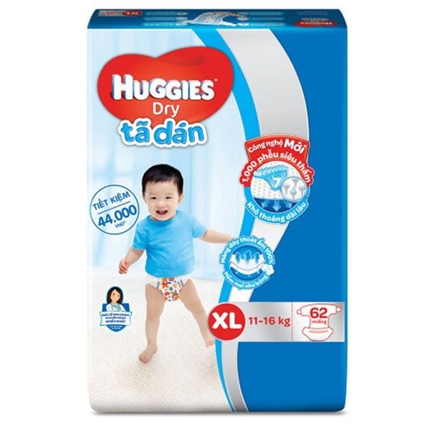 Bỉm Huggies dán XL62 (11-16kg)