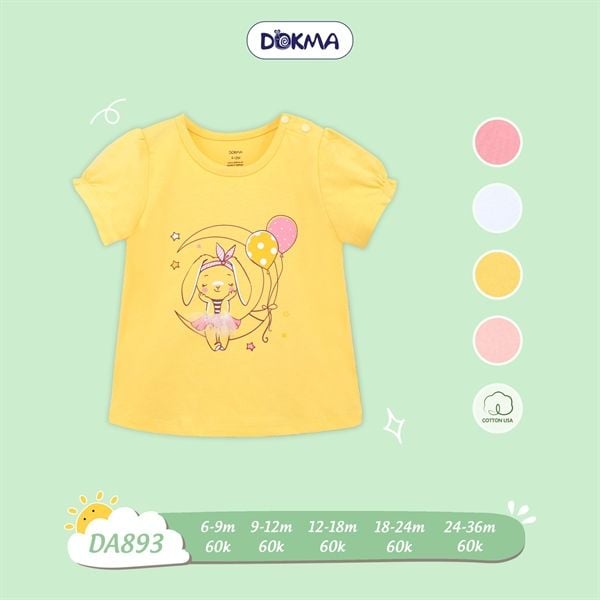 Áo cài vai cộc tay bé gái DA893 (6-9M)