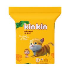 Khăn vải khô mẹ và bé Kin Kin 900gr mèo 3D vàng