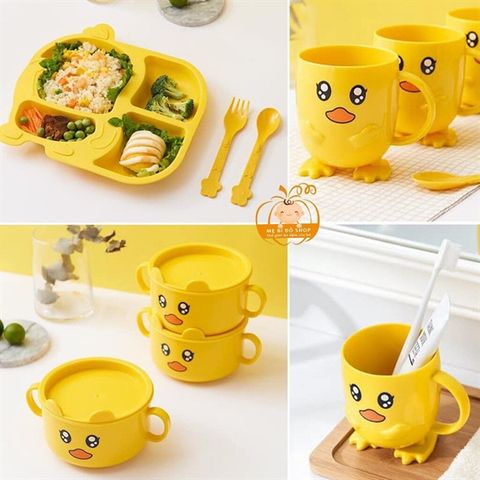 Set vịt vàng 5 món (khay - cốc - bát - thìa - dĩa)