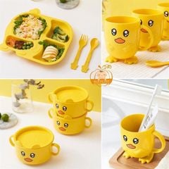 Set vịt vàng 5 món (khay - cốc - bát - thìa - dĩa)