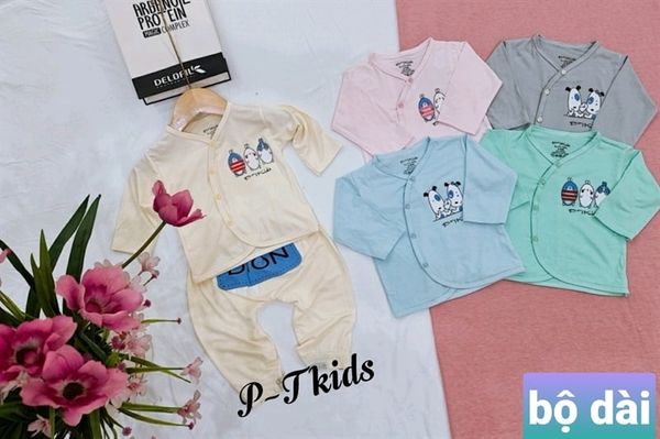 DSS Bộ sơ sinh cài lệch dài tay PJkids (3-6M)