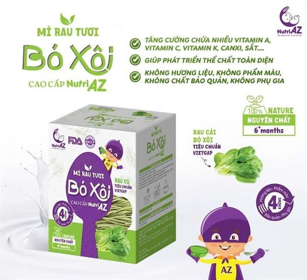 Mì rau tươi Nutri AZ cải bó xôi 6m+