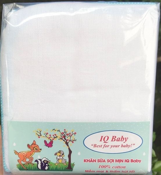 Khăn Sữa Sợi Mịn IQ Baby 4 Lớp - 25x27 cm (10 cái/bịch)