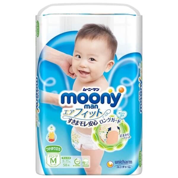 Bỉm Tã quần Moony M58 (6 - 12kg) size M 58 miếng