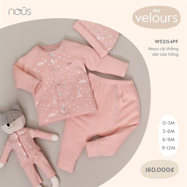 Bộ cài thẳng dài Nous cáo hồng