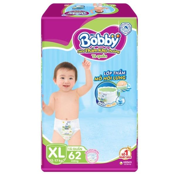 Bỉm Bobby quần XL62 (12-17kg)