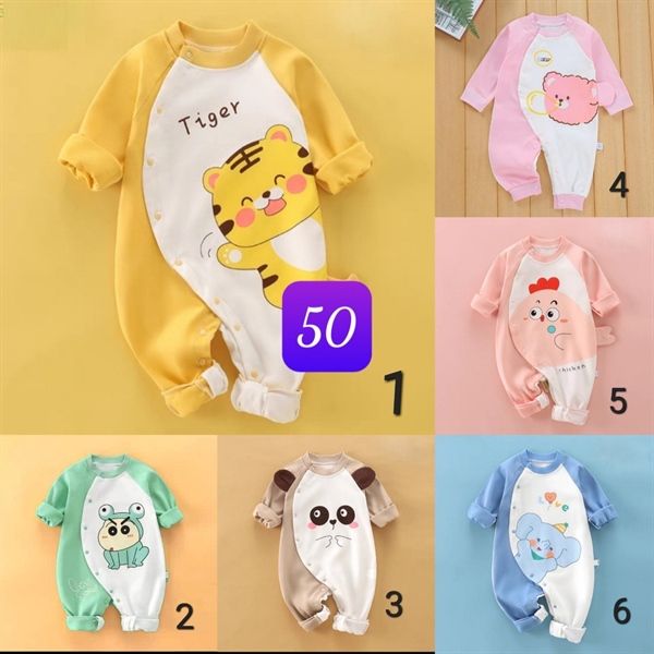 Body sơ sinh dài tay hình con vật Nâu - size 3