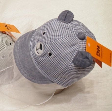 Mũ khăn voan gấu caro Duy Ngọc