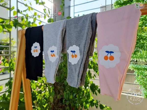 Quần legging quả cherry - Ghi nhạt - size 1