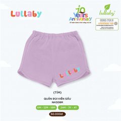 Quần viền gấu bé gái - tím