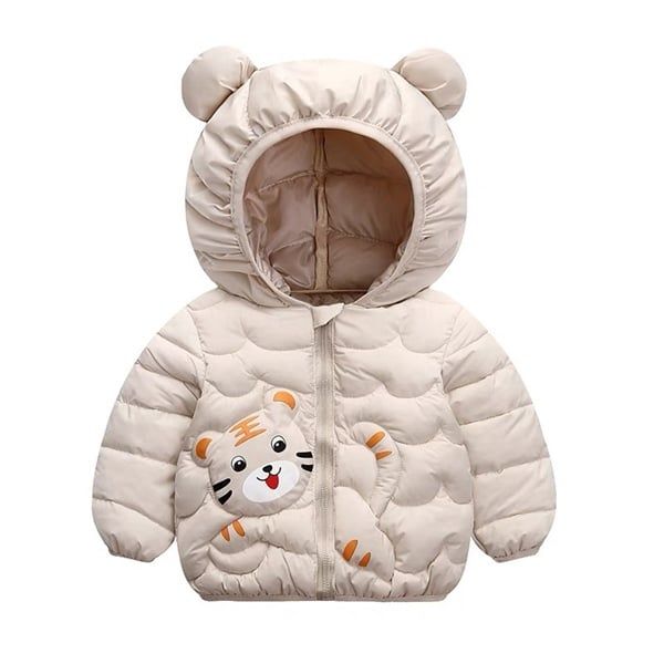 Áo khoác phao hình hổ Be (Size 100)