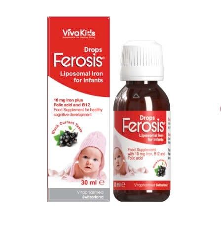 Sắt nhỏ giọt cho bé VivaKids Ferosis Drops 30m (6M+)