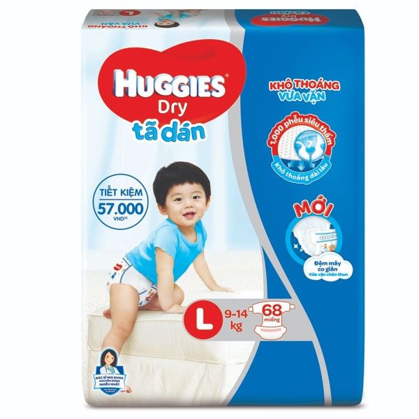 Bỉm Huggies dán L68 (9-14kg)