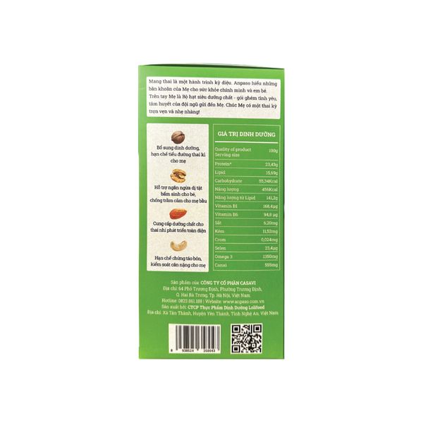 Ngũ cốc cho mẹ bầu Anpaso (Dạng thanh)