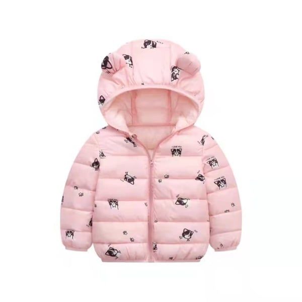 Áo khoác phao hoạ tiết mũ gấu Vàng size 90