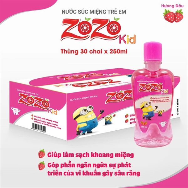 Nước súc miệng trẻ em Zozo Kid hương dâu