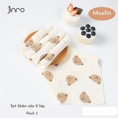 Set khăn sữa 2 lớp Muslin Jinro