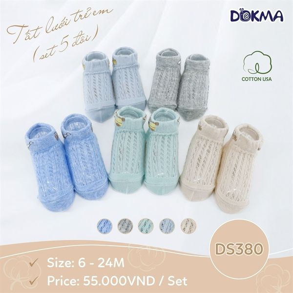 Sét 5 đôi tất lưới Dokma (6-12M)