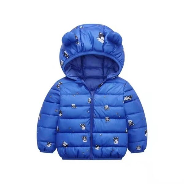 Áo khoác phao hoạ tiết mũ gấu Hồng size 100